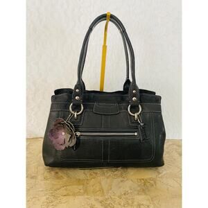 Coach penelope F13164 black pebble Leather Satchel BAG PURSE
